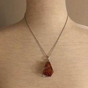 Silver & Amber Pendant